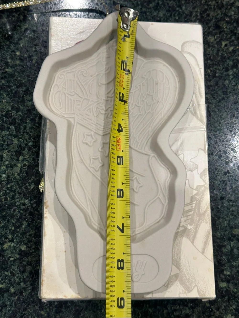 Longaberger 'Joy' Angel series Cookie Mold vtg Christmas 1996 pottery w box